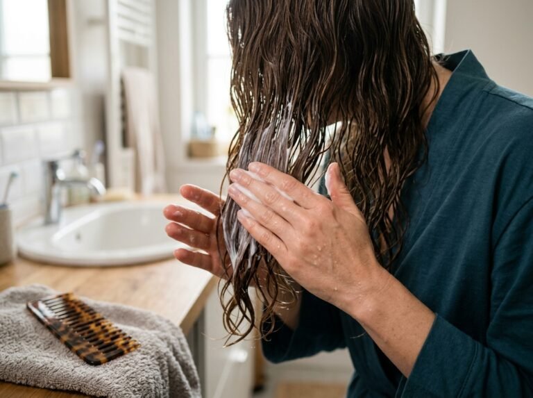 Applying Hair mask